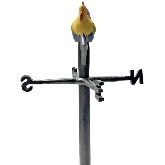 Vintage Susan Winget Cast Iron Rooster Weathervane Tabletop Farmhouse Chic - Picture 6 of 13